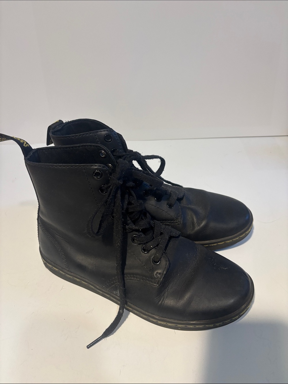 Dr. Martens Black Leather Tobias Lace-Up Combat Boots